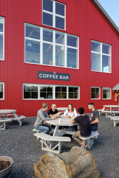 Team in a coffee shop in Vermont (2019)